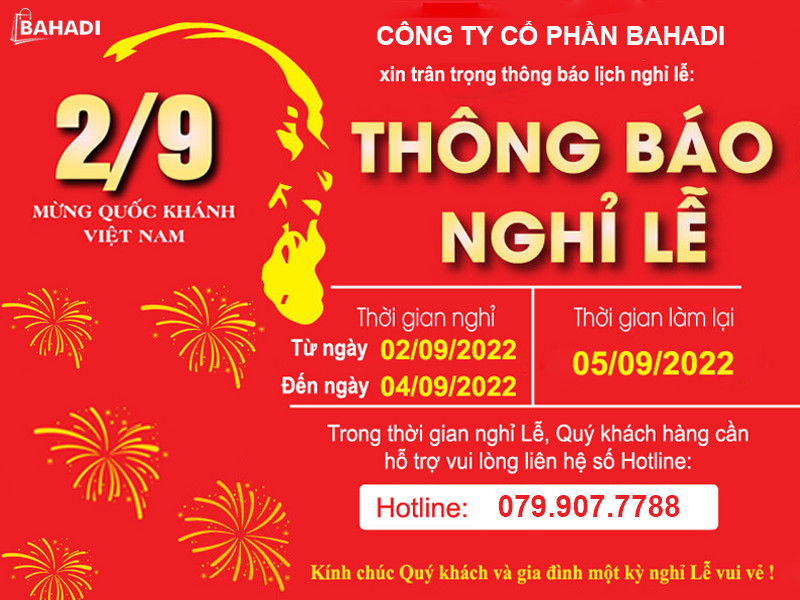 Thông báo lịch nghỉ lễ Quốc Khánh 2/9
